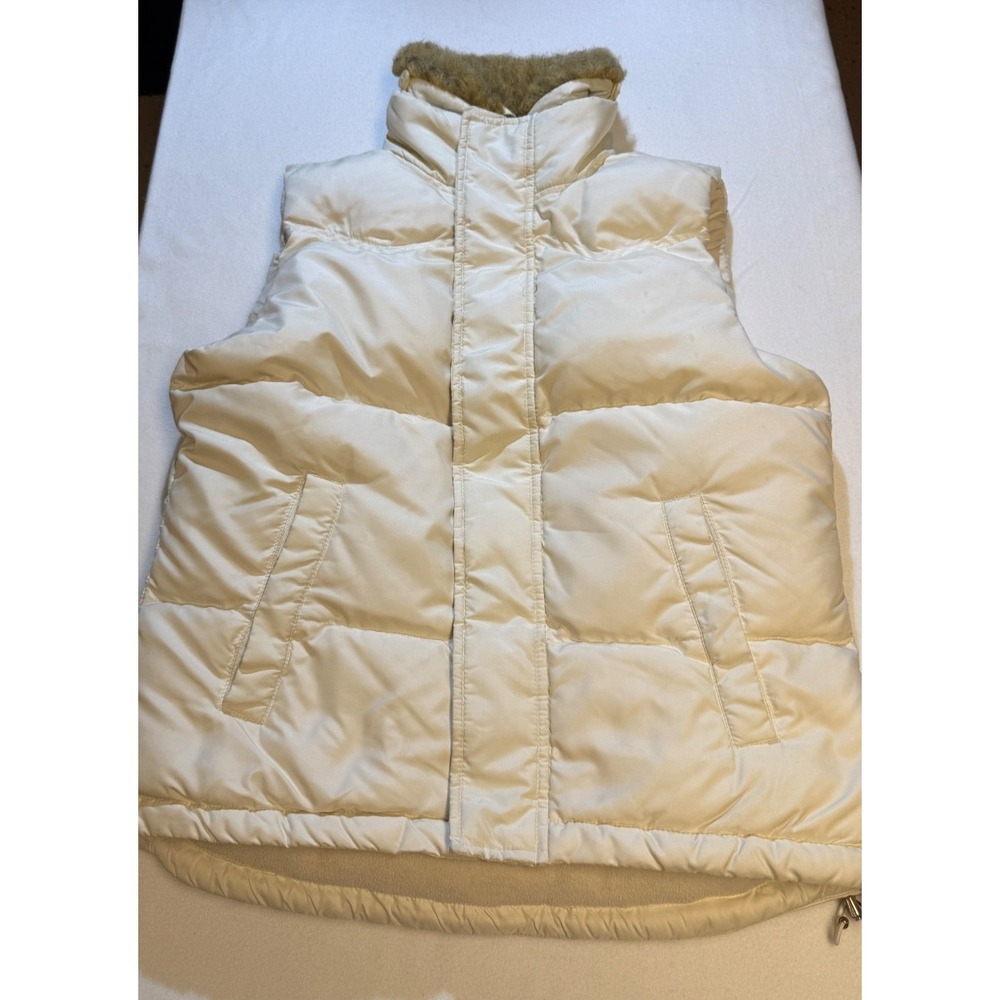 Ralph Lauren Down Vest Womens XS Faux Fur Lined Button Vest